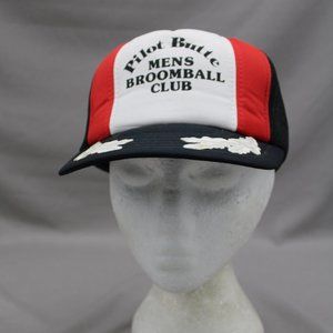 Vintage Screened Trucker Hat - Pilot Butte Men's Broomball Club - Adult Snapback